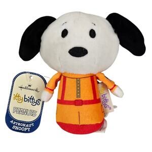 HALLMARK ITTY BITTYS PEANUTS SNOOPY ORANGE ASTRONAUT SUIT PLUSH 4" COLLECTIBLE